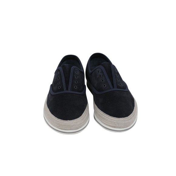 Prada Mens Espadrille Sneakers US8.5 UK7.5 Blue Grey Suede Slip On St Tropez - Picture 2 of 11